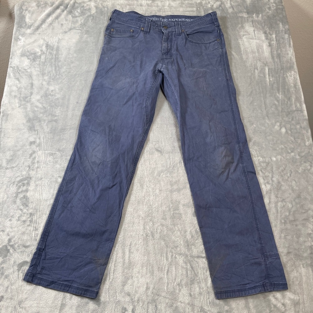 Prana Pants Mens 32x32 Zion Canvas Slate Blue Straight Leg Hiking Climbing Work